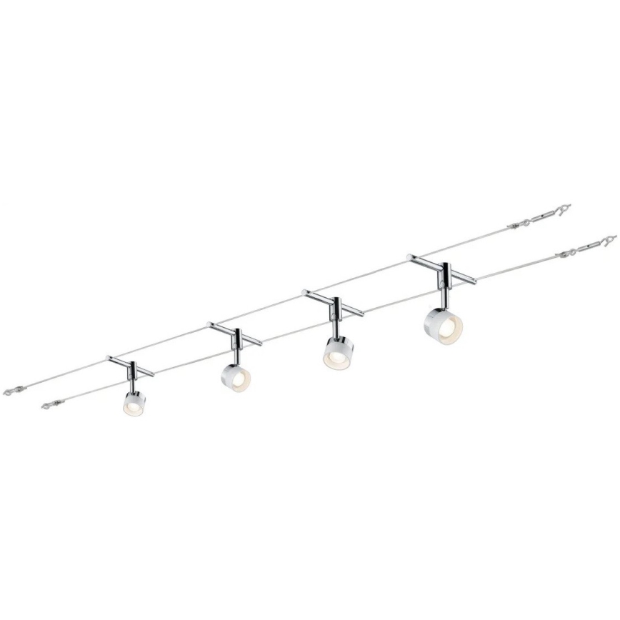 Paulmann 94080 - KIT 4xLED/4,8W Spotlight för skensystem STAGE 230V skinande krom