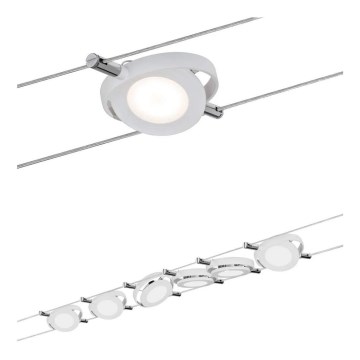 Paulmann 94106 - KIT 6xLED/4W Spotlight för system med snöre ROUNDMAC 230V vit