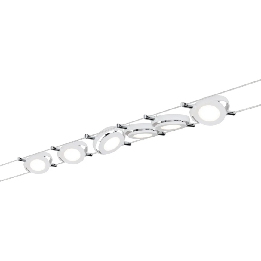 Paulmann 94106 - SET 6xLED/4W Spotlights för wire system ROUNDMAC 230V vit