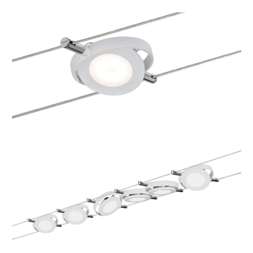 Paulmann 94106 - SET 6xLED/4W Spotlights för wire system ROUNDMAC 230V vit