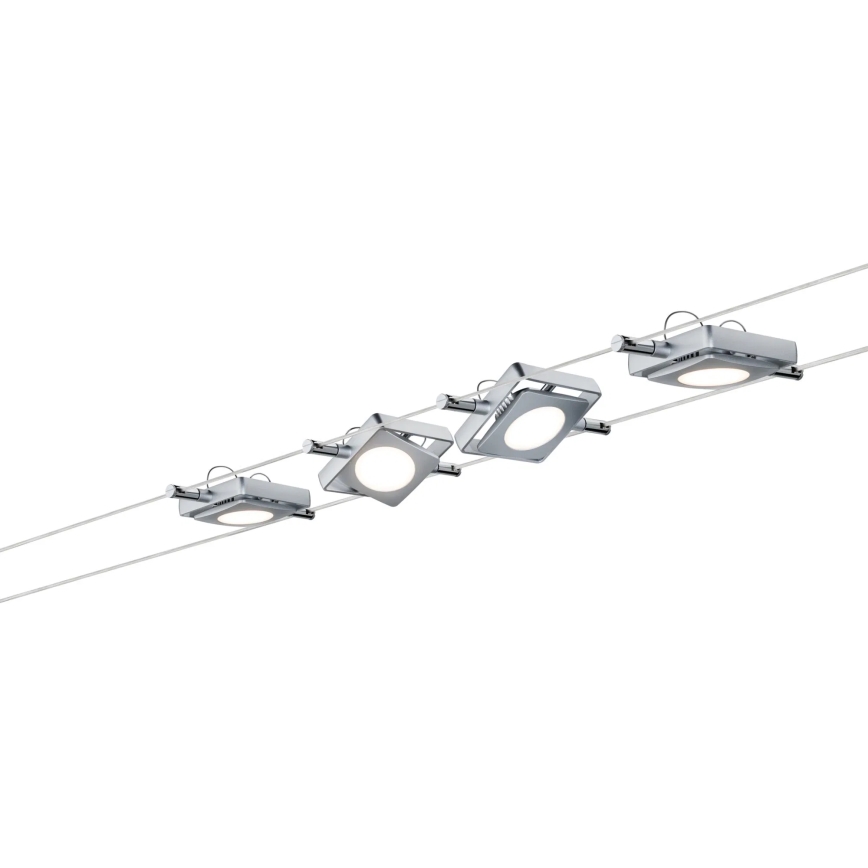 Paulmann 94107 - SET 4xLED/4,3W Spott för vajersystem MAC 230V mattkrom