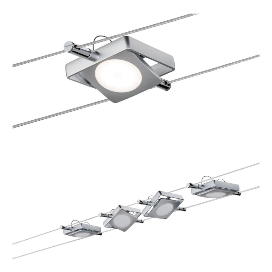 Paulmann 94107 - SET 4xLED/4,3W Spott för vajersystem MAC 230V mattkrom