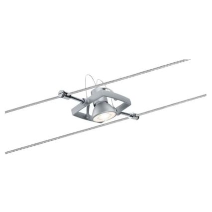 Paulmann 94133 - KIT 5xGU5,3/10W Spotlight för system med snöre MAC 230V matt krom