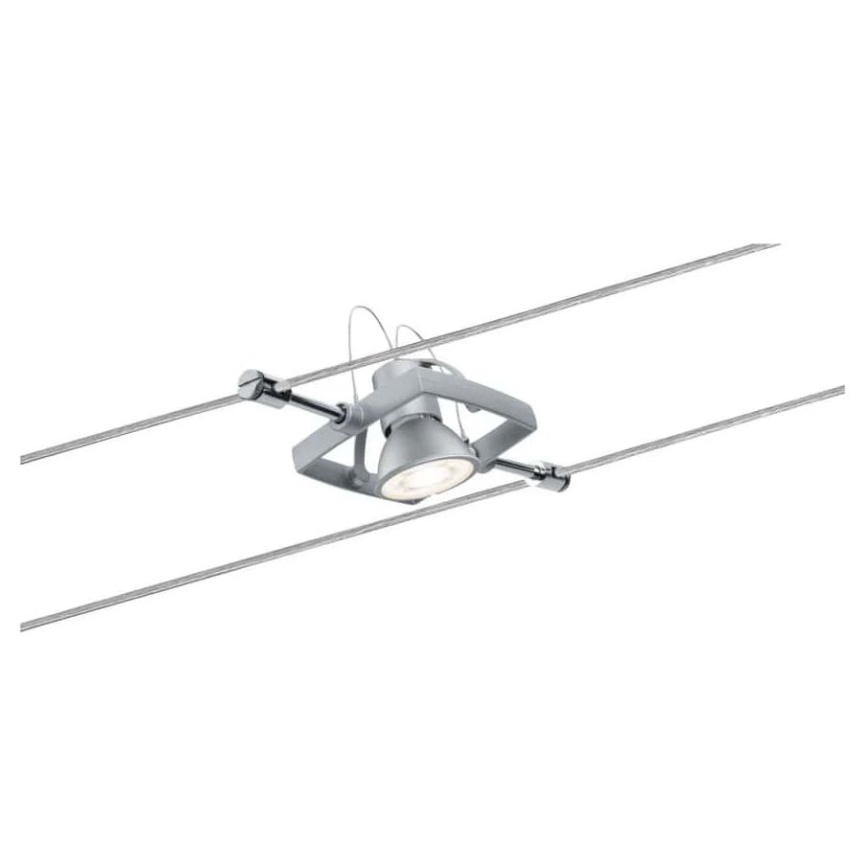 Paulmann 94133 - KIT 5xGU5,3/10W Spotlight för system med snöre MAC 230V matt krom