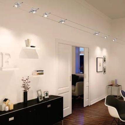 Paulmann 94134 - KIT 5xGU5,3/10W Spotlight för system med snöre MAC 230V vit