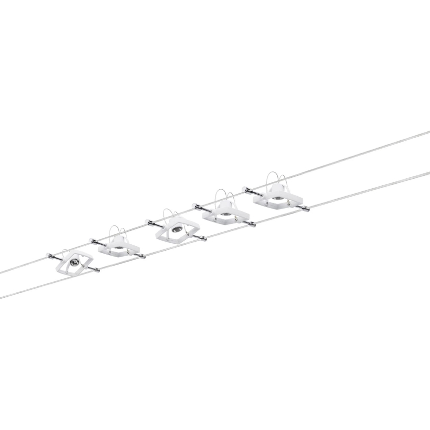 Paulmann 94134 - KIT 5xGU5,3/10W Spotlight för system med snöre MAC 230V vit
