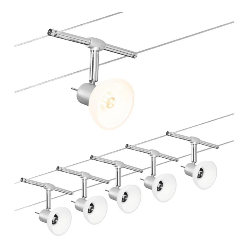 Paulmann 94136 - KIT 5xGU5,3/10W Spotlight för skensystem SHEELA 230V skinande krom