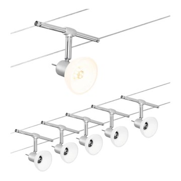 Paulmann 94136 - SET 5xGU5,3/10W Spotlights för trådsystem SHEELA 230V blank krom