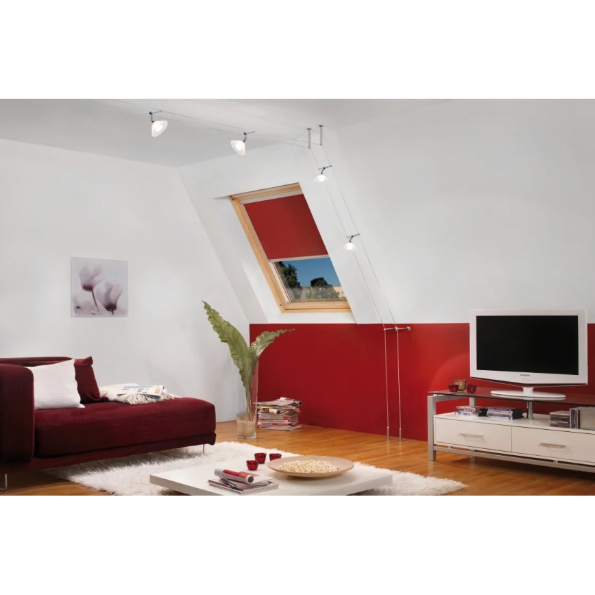 Paulmann 94138 - 1xGU4/10W Spotlight för skensystem COLMAR 12V vit/skinande krom