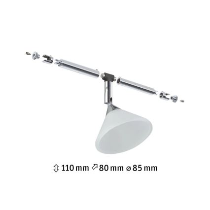 Paulmann 94138 - 1xGU4/10W Spotlight för skensystem COLMAR 12V vit/skinande krom
