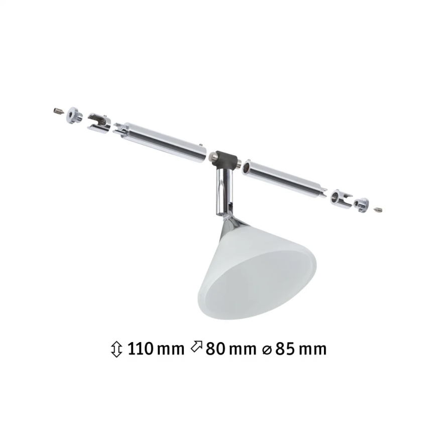 Paulmann 94138 - 1xGU4/10W Spotlight för skensystem COLMAR 12V vit/skinande krom