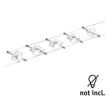 Paulmann 94149 - KIT 5xGU5,3/10W Spotlight för system med snöre TECH 230V vit