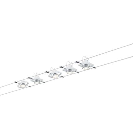 Paulmann 94149 - KIT 5xGU5,3/10W Spotlight för system med snöre TECH 230V vit