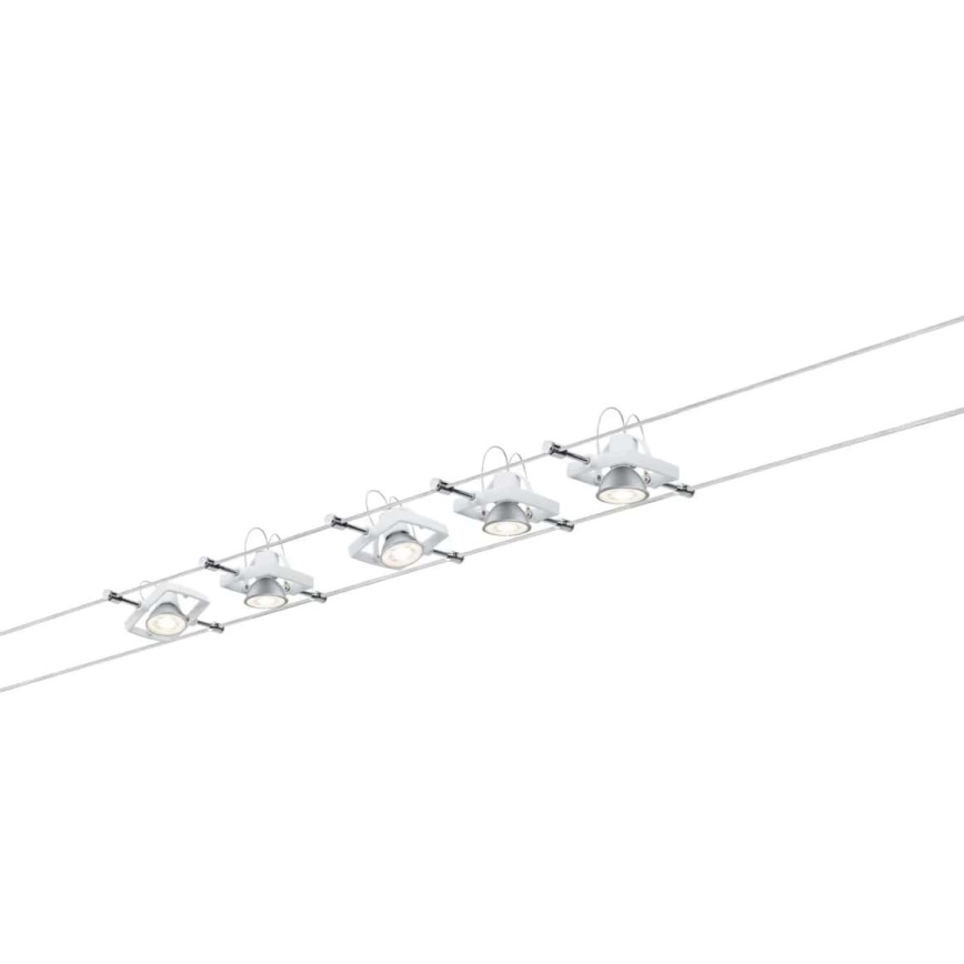 Paulmann 94149 - KIT 5xGU5,3/10W Spotlight för system med snöre TECH 230V vit