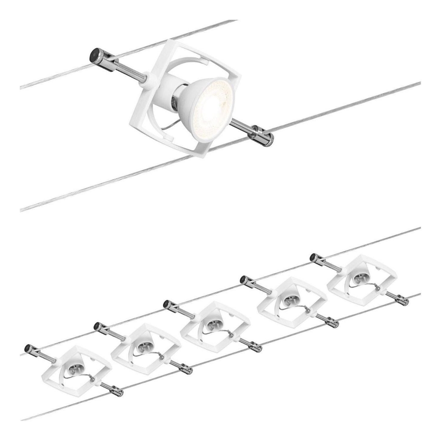 Paulmann 94149 - KIT 5xGU5,3/10W Spotlight för system med snöre TECH 230V vit