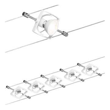 Paulmann 94149 - SET 5xGU5,3/10W Spotlights för kabelsystem TECH 230V vit