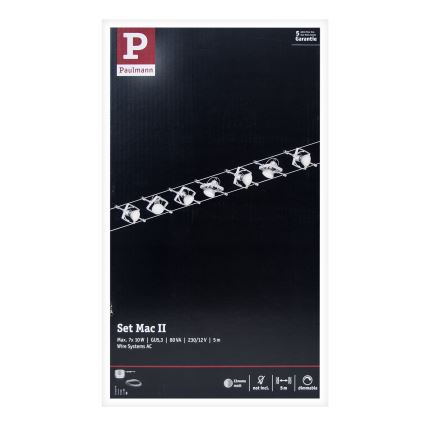 Paulmann 94152 - SET 7xGU5,3/10W Spotlights för kabelsystem MAC 230V matt krom