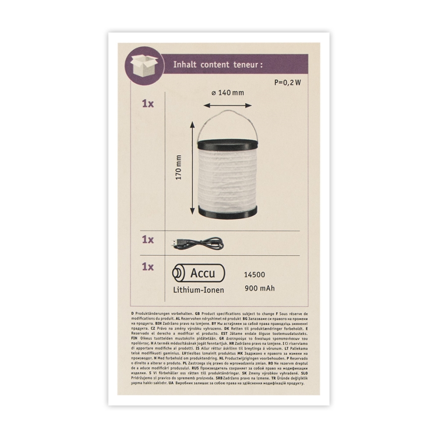 Paulmann 94169 - LED/0,2W IP44 Dekorativ utomhusbelysning MOBILE 3,7V