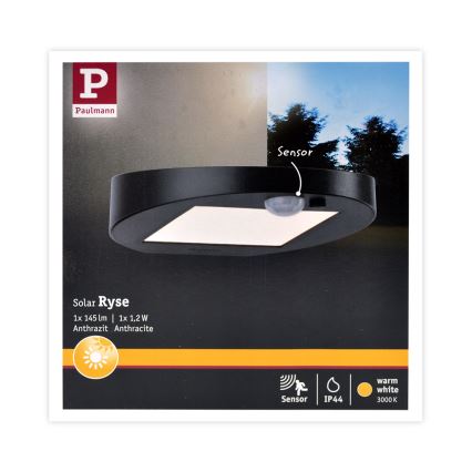 Paulmann 94246 - LED/1,2W IP44 Utomhus sollampa med sensor RYSE 3,7V