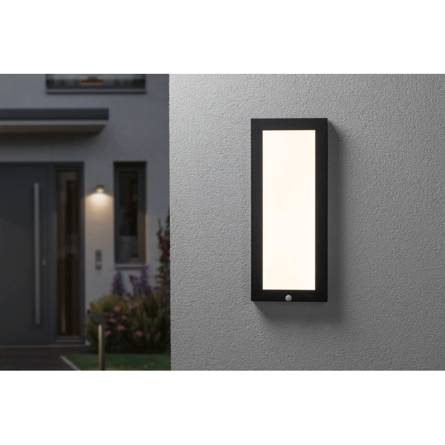 Paulmann 94256_1 - LED/10W IP44 Taklampa för utomhusbruk med sensor 230V