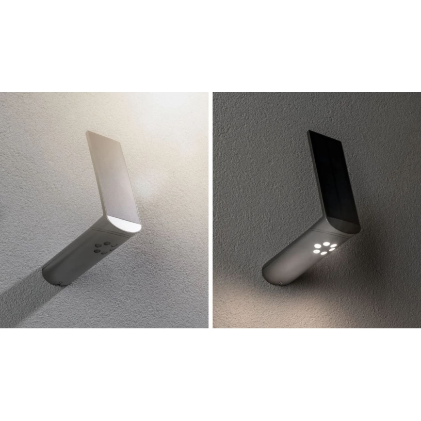 Paulmann 94261 - LED/1,2W IP44 Solcellsvägglampa med sensor ILIAS 3,7V 1800 mAh