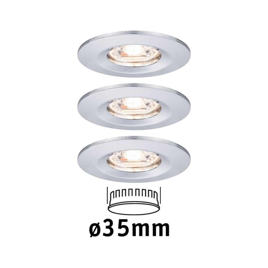 Paulmann 94303 - KIT 3xLED/4W IP44 Badrum infälld lampa COIN 230V