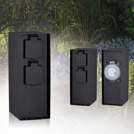 Paulmann 94314 - Utomhusuttagskolonn med timer 2Z SCHUKO