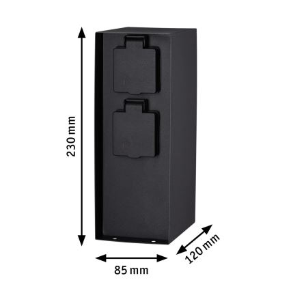Paulmann 94314 - Utomhusuttagskolonn med timer 2Z SCHUKO