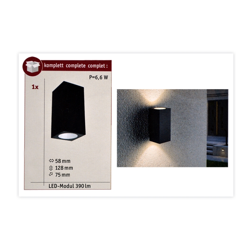 Paulmann 94328 - 2xLED/2,8W IP44 Utomhus Väggbelysning FLAME 230V antracit