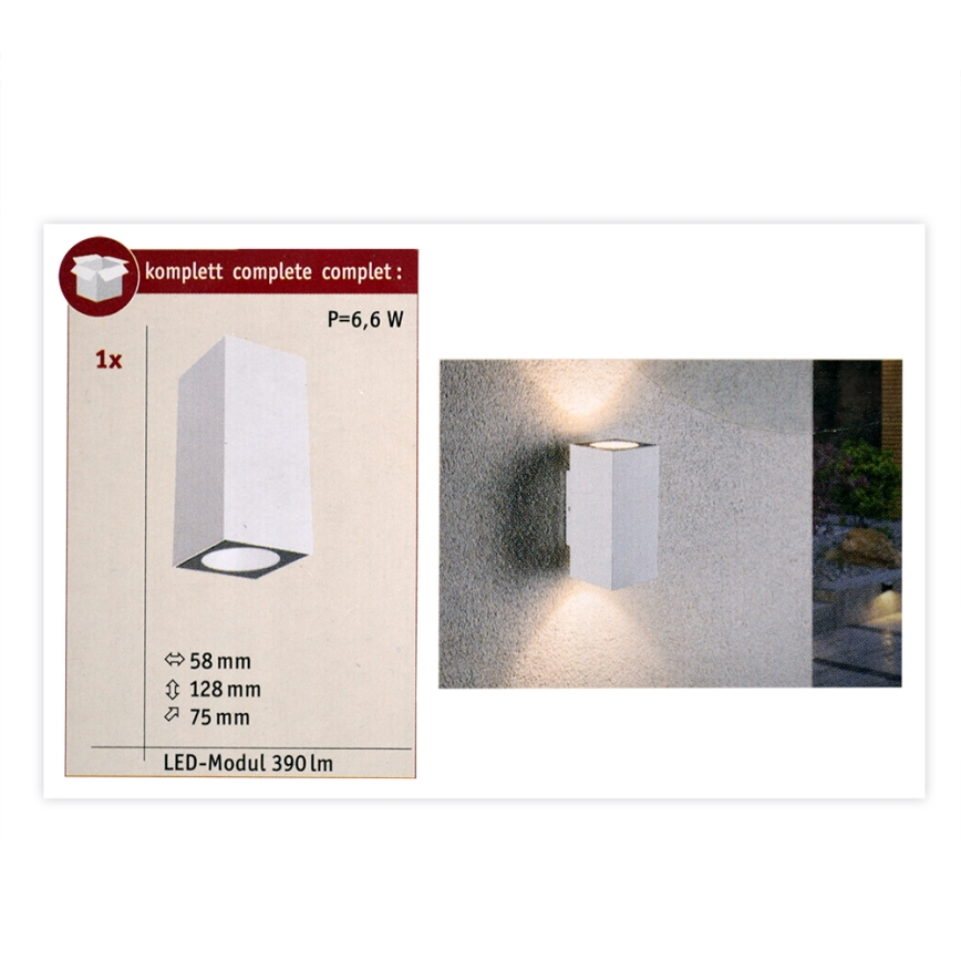 Paulmann 94330 - 2xLED/2,8W IP44 Utomhus Väggbelysning  FLAME 230V vit