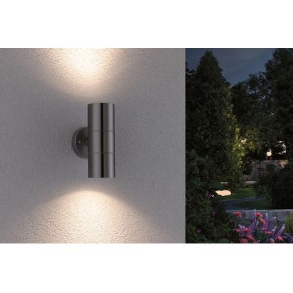 Paulmann 94331 - 2xGU10/10W IP44 Vägglampa för utomhusbruk FLAME 230V