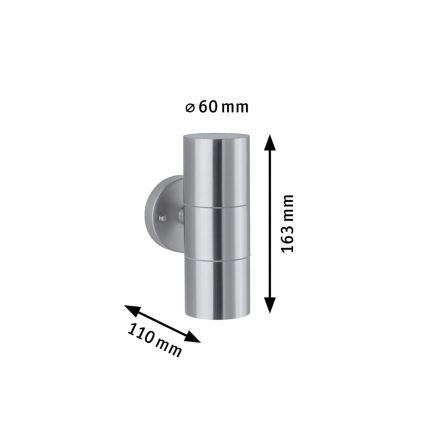 Paulmann 94331 - 2xGU10/10W IP44 Vägglampa för utomhusbruk FLAME 230V