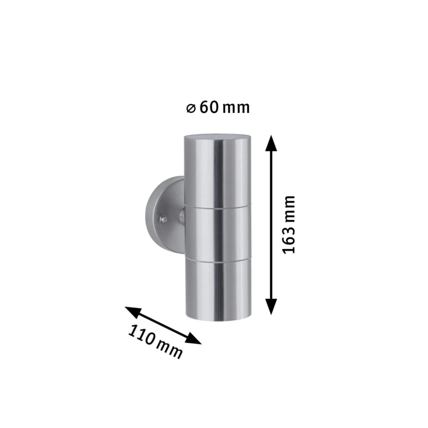 Paulmann 94331 - 2xGU10/10W IP44 Vägglampa för utomhusbruk FLAME 230V