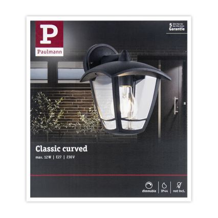 Paulmann 94392 - 1xE27/12W IP44 Vägglampa för utomhusbruk CLASSIC 230V