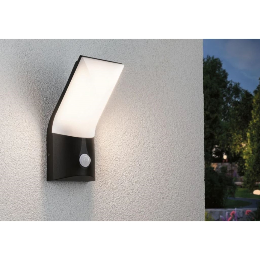 Paulmann 94402 - LED/10W IP44 Utomhus vägglampa med sensor ADYA 230V