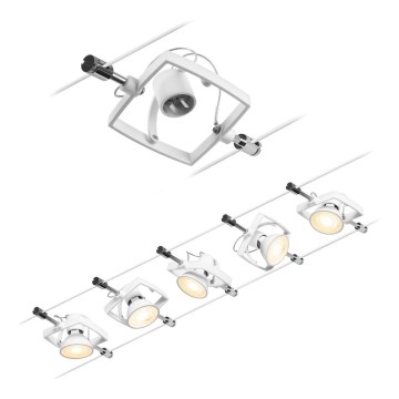 Paulmann 94432 - KIT 5xGU5,3/10W Spotlight för skensystem MAC 230V vit