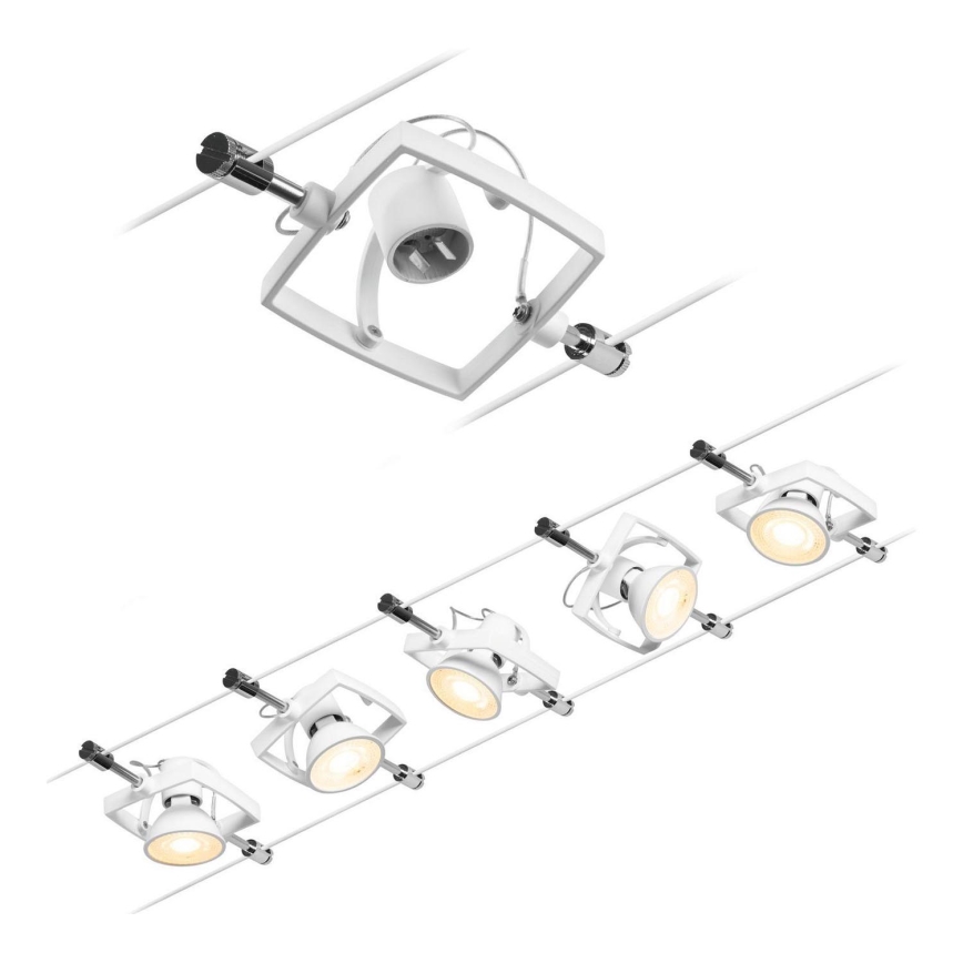 Paulmann 94432 - KIT 5xGU5,3/10W Spotlight för skensystem MAC 230V vit