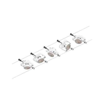 Paulmann 94432 - SET 5xGU5,3/10W Spotlights för MAC 230V vajersystem vit