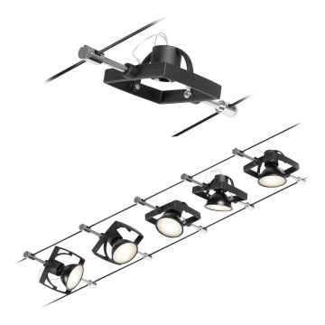 Paulmann 94434 - KIT 5xGU5,3/10W Spotlight för system med snöre MAC 230V svart