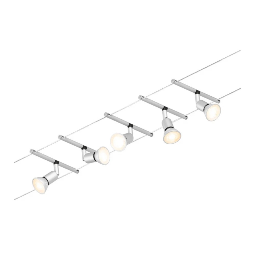 Paulmann 94442 - KIT 5xGU5,3/10W Spotlight för skensystem SALT 230V matt krom