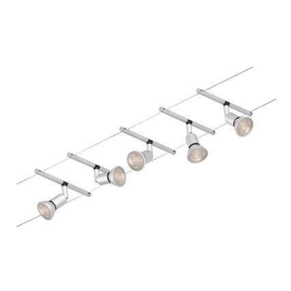 Paulmann 94442 - KIT 5xGU5,3/10W Spotlight för skensystem SALT 230V matt krom