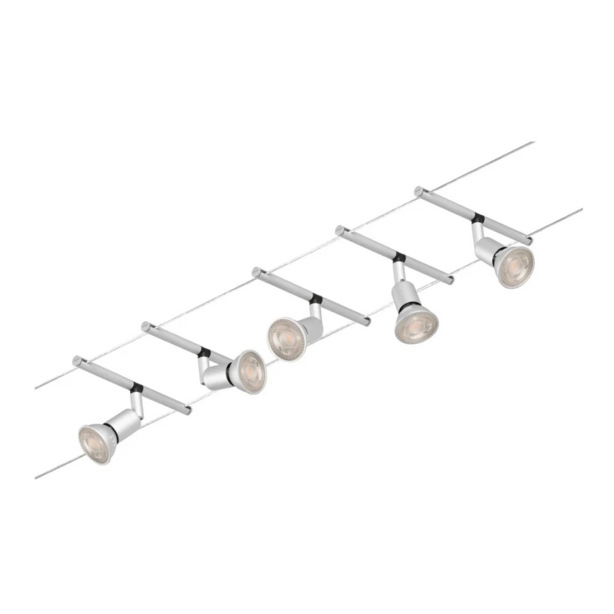 Paulmann 94442 - KIT 5xGU5,3/10W Spotlight för skensystem SALT 230V matt krom
