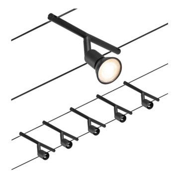 Paulmann 94446 - KIT 5xGU5,3/10W Spotlight för system med snöre SALT 230V svart
