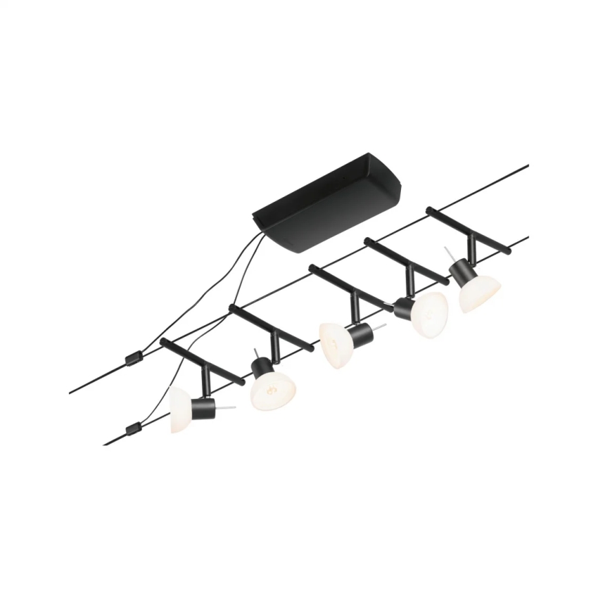 Paulmann 94450 - KIT 5xGU5,3/10W Spotlight för skensystem SHEELA 230V svart