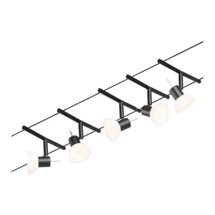 Paulmann 94450 - KIT 5xGU5,3/10W Spotlight för skensystem SHEELA 230V svart