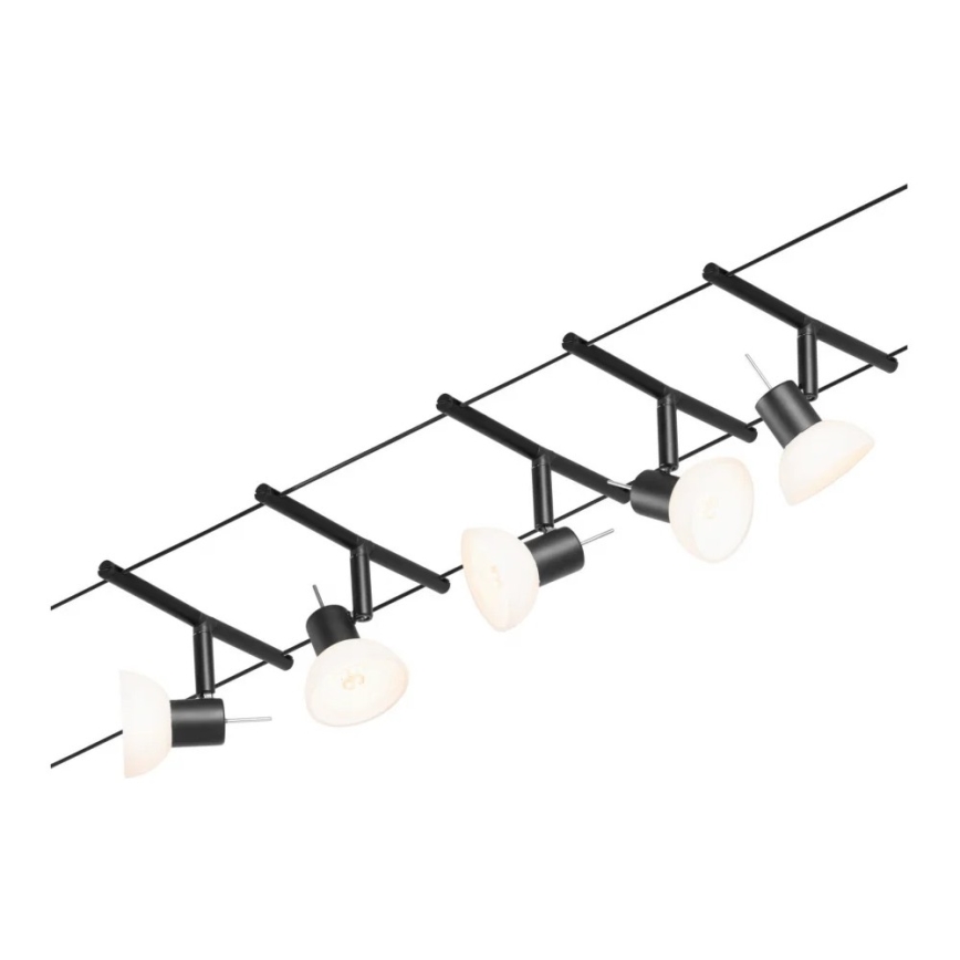 Paulmann 94450 - KIT 5xGU5,3/10W Spotlight för skensystem SHEELA 230V svart