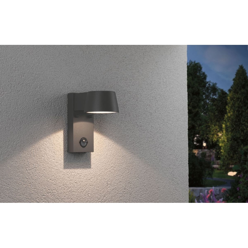 Paulmann 94453 - LED/6W IP44 Utomhus Väggbelysning med sensor CAPEA 230V