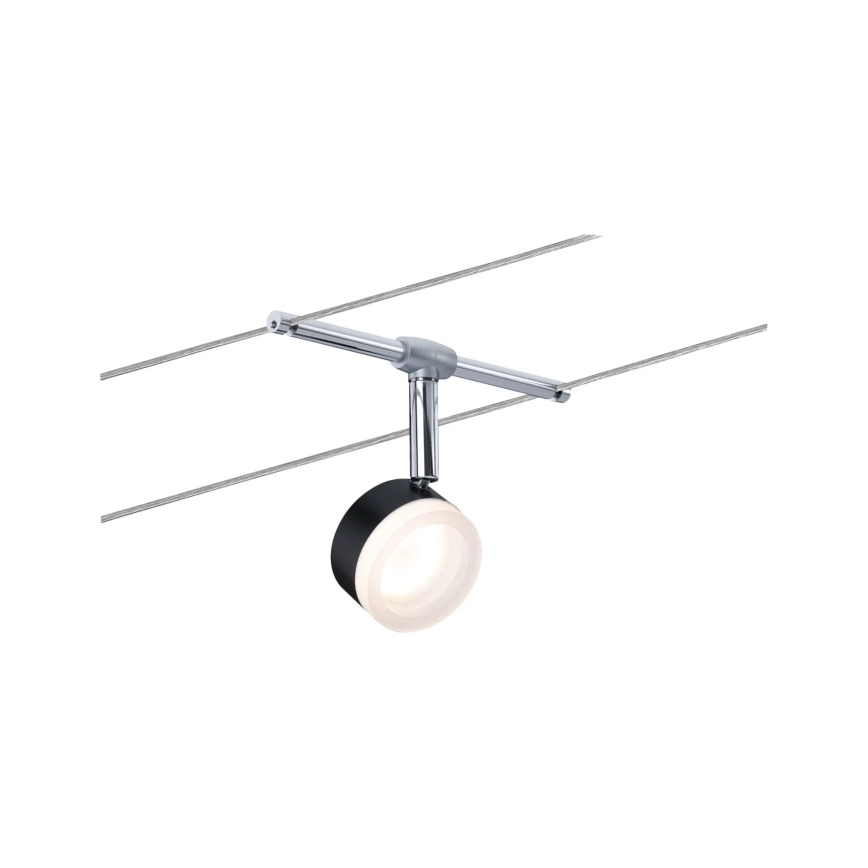 Paulmann 94457 - Set med 5xLED/4W spotlights för vajersystemet CLEAR 230V, svart/blank krom