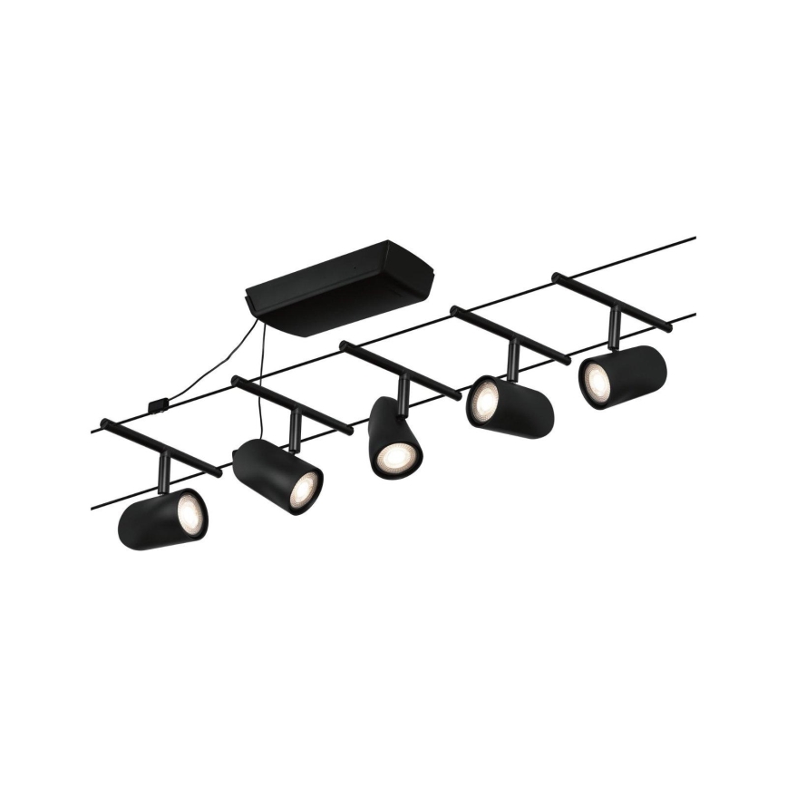 Paulmann 94469 - KIT 5xGU5,3/10W Spotlight för skensystem CUP 230V svart