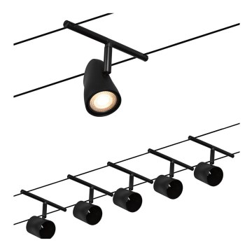 Paulmann 94469 - KIT 5xGU5,3/10W Spotlight för skensystem CUP 230V svart